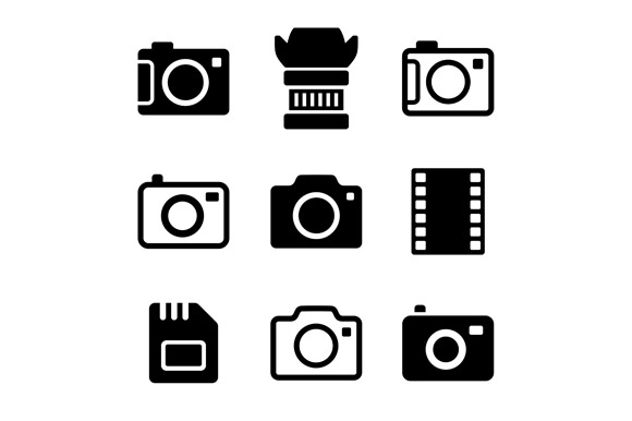 Photo Camera Icons Set