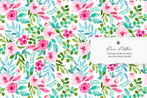 Roses Watercolor Pattern