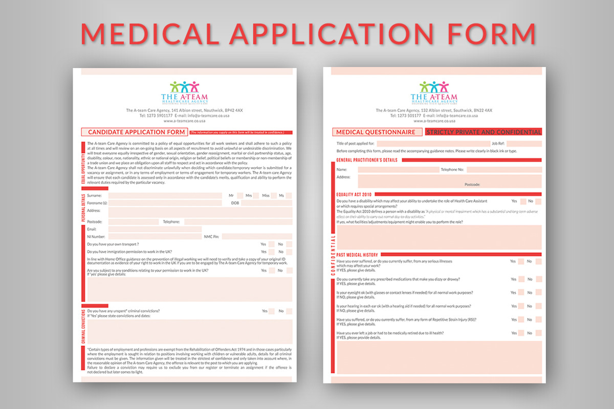 Medical Application Form, a Stationery Template by DesignGhar
