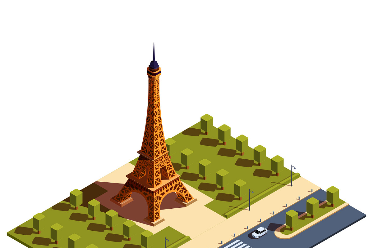Isometric set of French landmarks, an Illustration by Mikita.Kavalenkau (Photo 3 of 6)