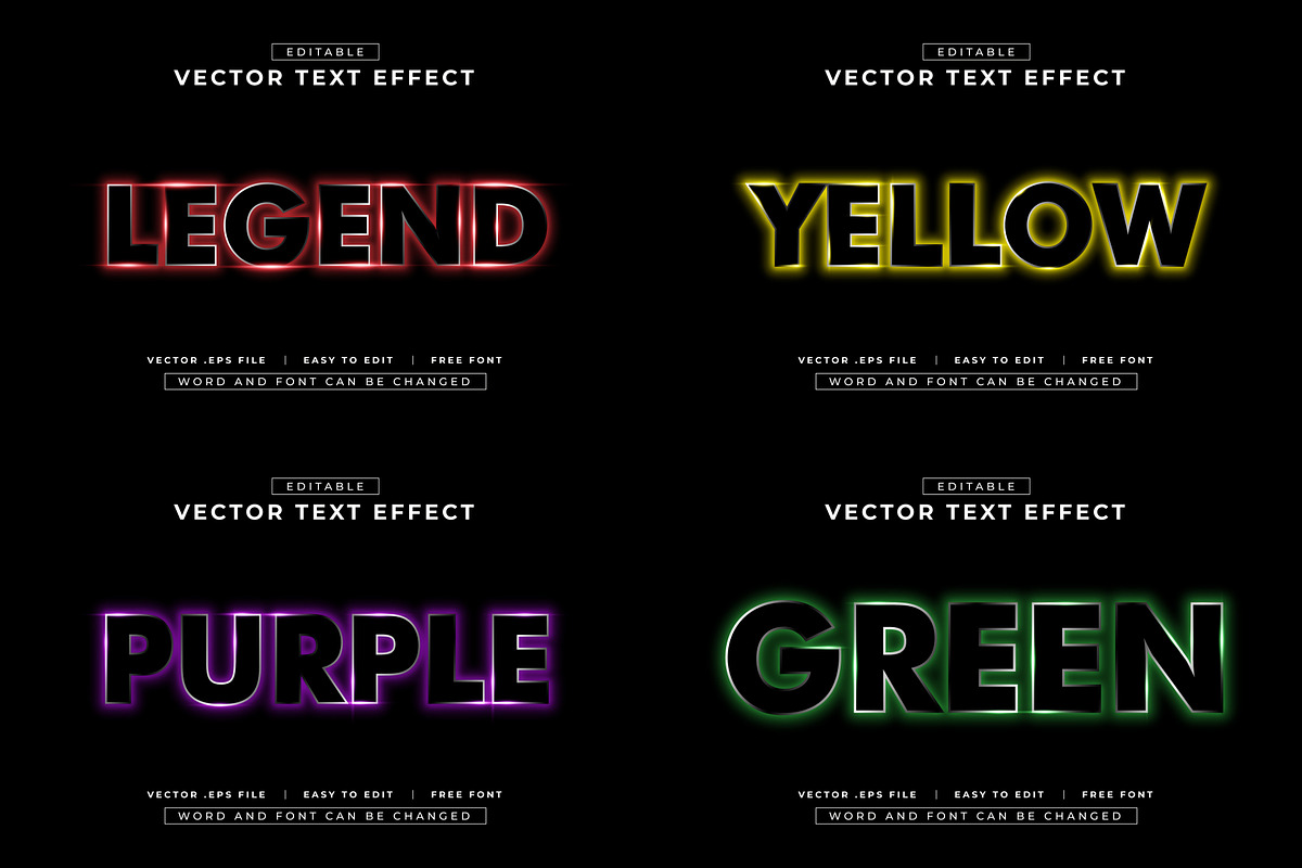Colorful Editable Text Effect | EPS, a Graphic by padilah_a (Photo 1 of 8)