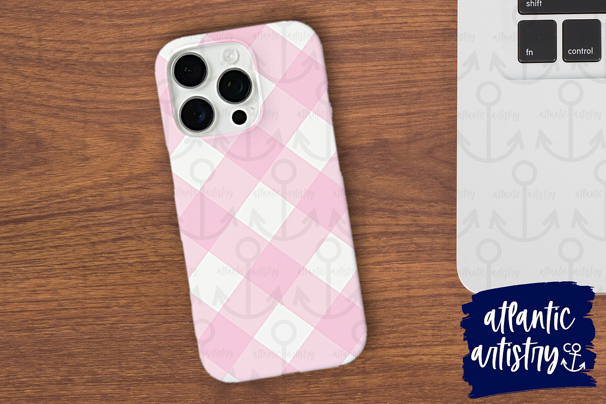 Pink gingham seamless pattern, a Background Graphic by Atlantic Artistry (Photo 2 of 3)