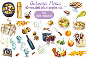 Watercolor Autumn Picnic, a Food Illustration by Budogoshch (Thumbnail 3 of 10)