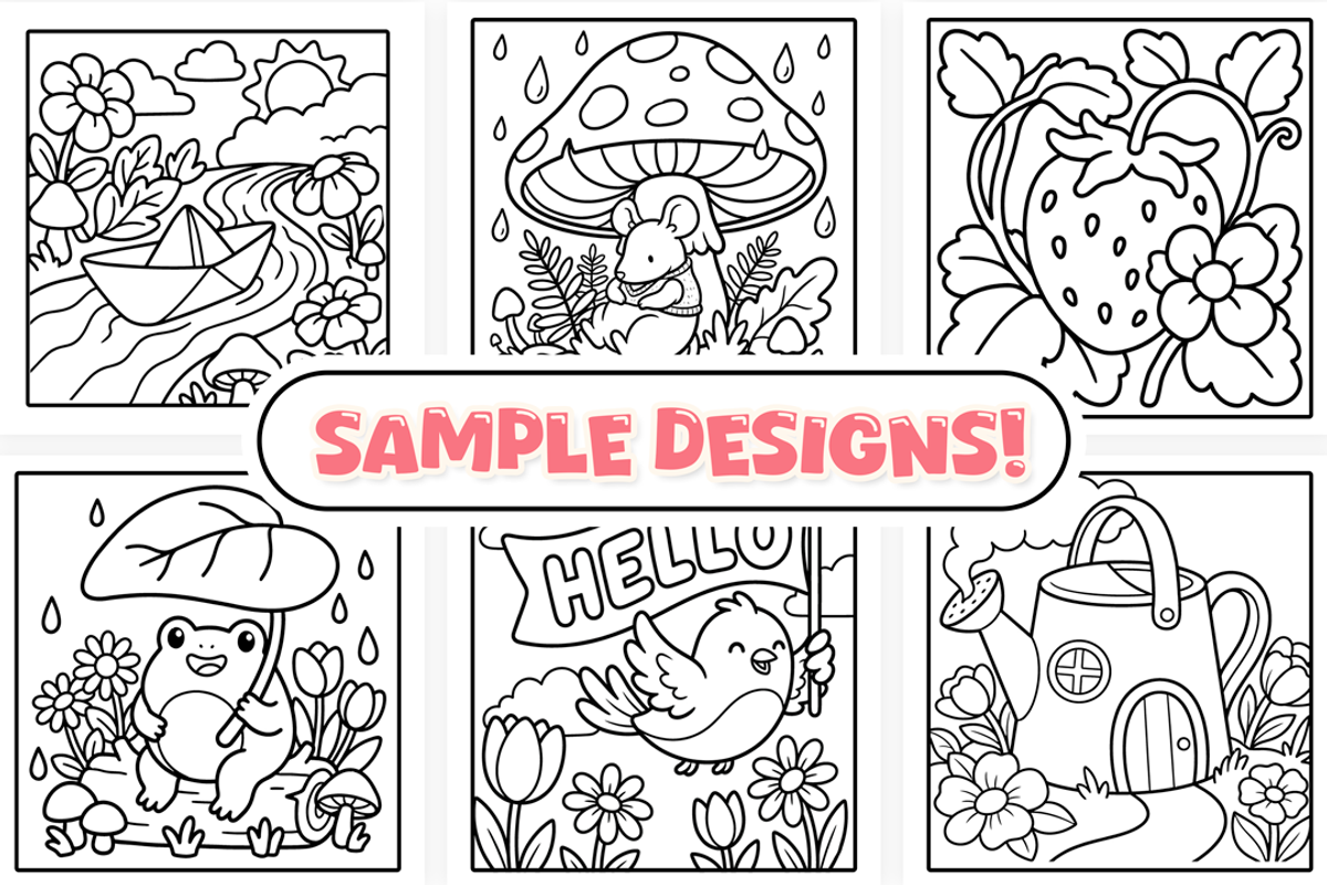 Bold and Easy Spring Mini Coloring, a Seasonal Illustration by Craftsbeefy (Photo 3 of 4)