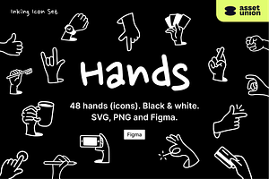 Inking Hands Icons, an Outline Icon by Asset Union