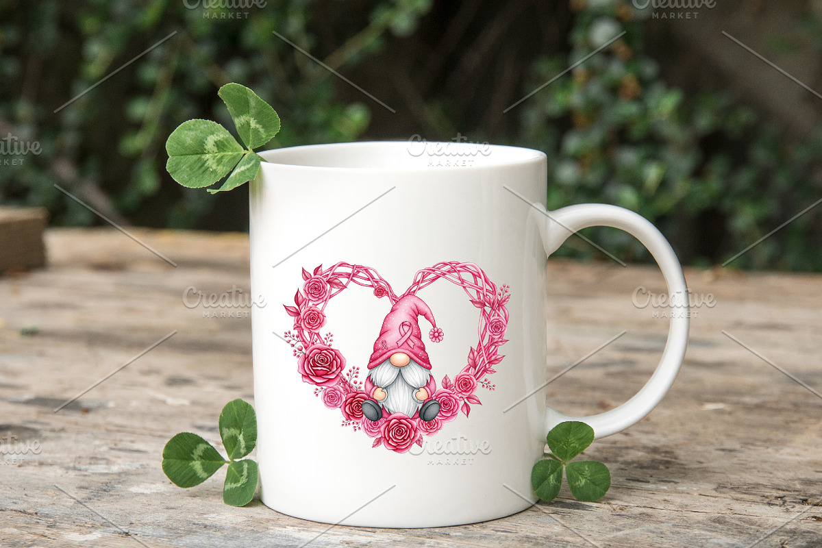 Breast Cancer Gnome Watercolor Png, an Illustration by RobertsArt (Photo 7 of 7)