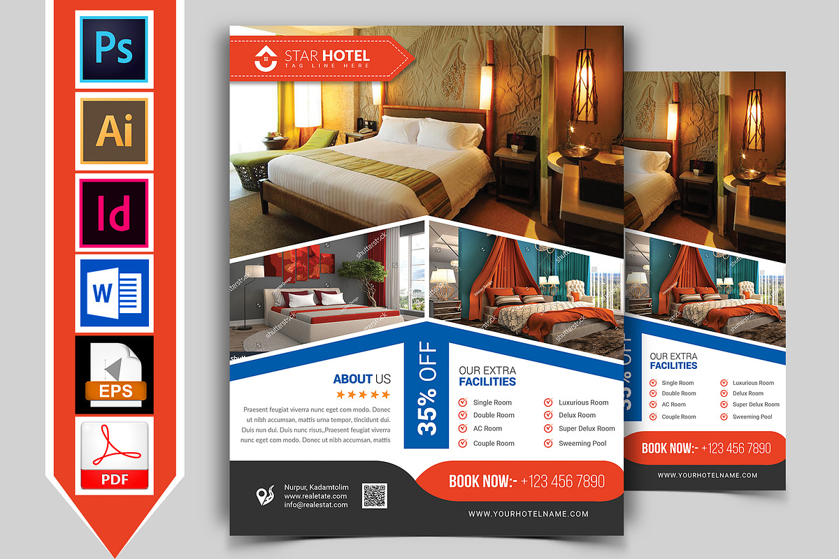 10 Hotel Flyers Bundle 90% OFF, a Flyer Template by Imagine Design Studio