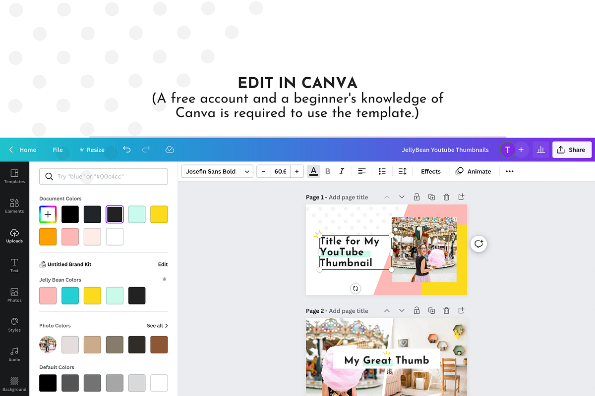 Colorful YouTube Branding Kit Canva, a Social Media Template by ltsdesigns (Photo 5 of 6)