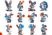 watercolor Easter Bunny Holding, an Illustration by DreamArtGraphic (Thumbnail 2 of 4)