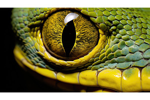 gaze green tree python ai generated, an Animal Photo by pikepicture