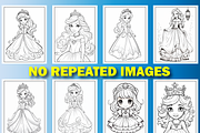 Cute Princess Coloring Pages for Kid, a Stationery Template by Design Station (Thumbnail 2 of 6)