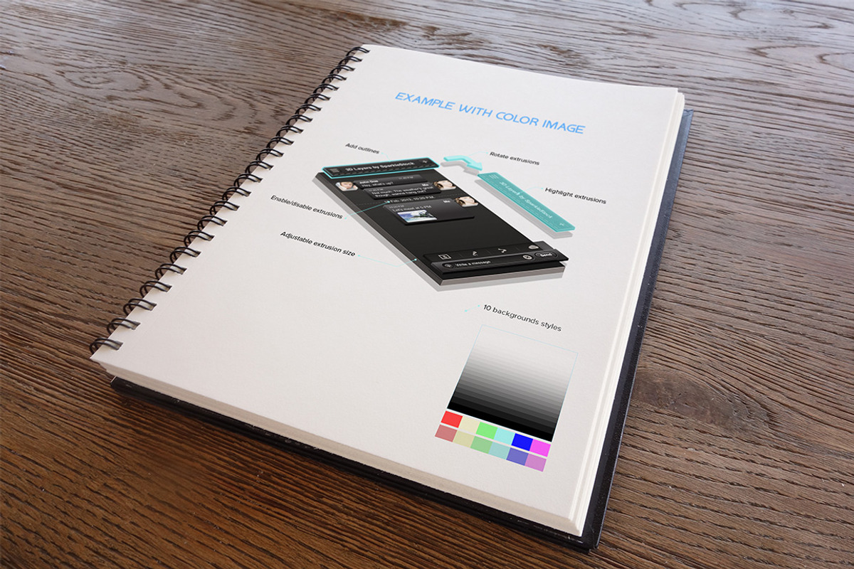 15 Sketchbook Mockups, a Print Template by SparkleStock (Photo 6 of 6)