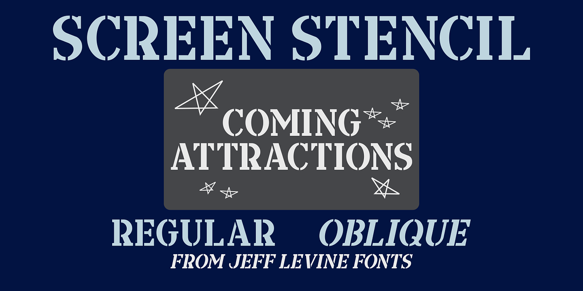 Screen Stencil JNL, a Font by Jeff Levine Fonts (Photo 1 of 5)