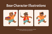 Flat Bear Characters Illustrations, an Animal Illustration by Brickclay (Thumbnail 1 of 10)