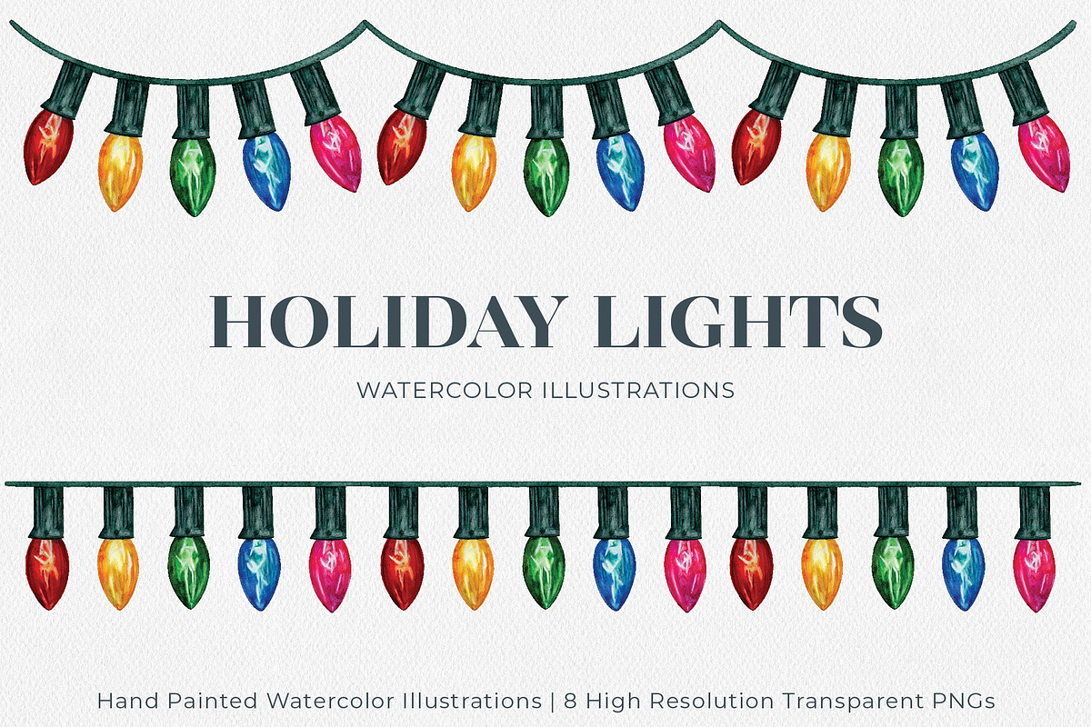 Holiday Lights Watercolors, an Illustration by Jeanette Pidi Design (Photo 1 of 6)