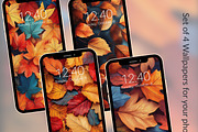 Fall Leaves Phone Wallpapers, a Graphic by Kalindiprints (Thumbnail 1 of 6)