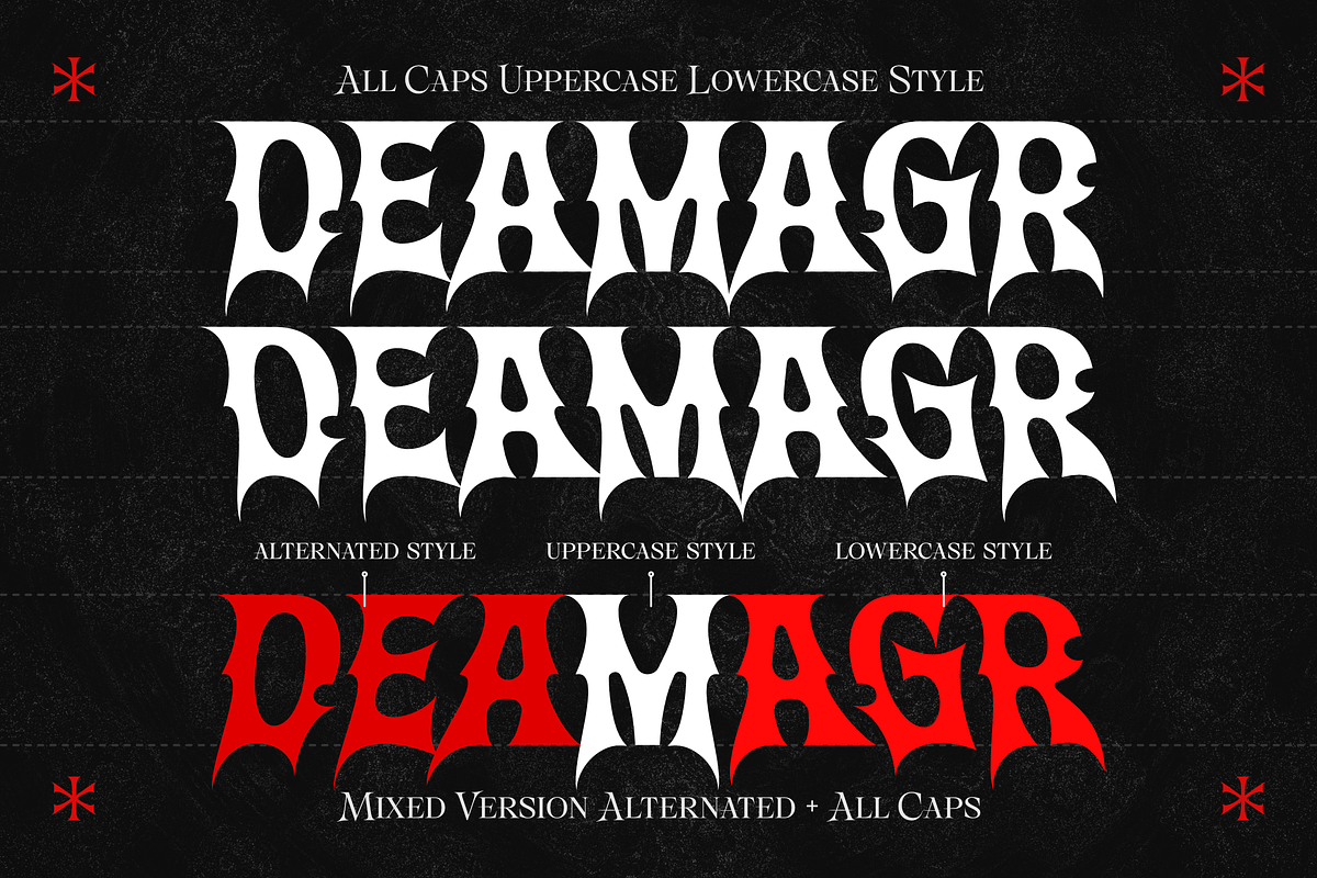 Deamagr - Gothic Fantasy Game Font, a Blackletter Font by Typia Nesia (Photo 2 of 13)