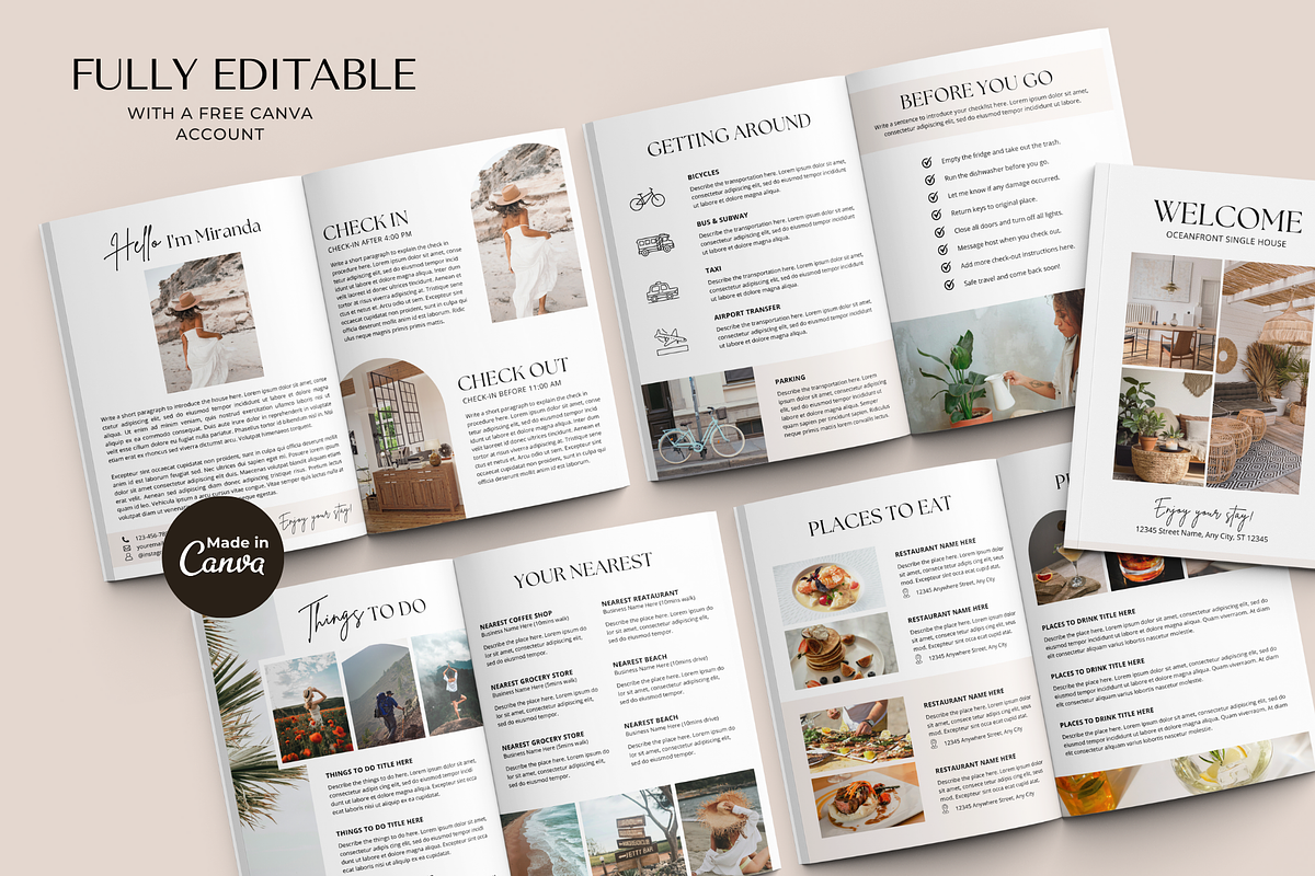 Digital Airbnb Welcome Book Template, a Brochure Template by ShopRShop (Photo 2 of 10)