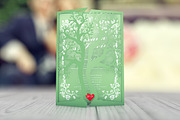 Gatefold Floral Wedding Invitation, an Invitation Template by FlatlineRo (Thumbnail 3 of 4)