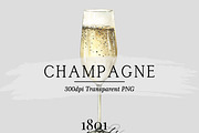 Champagne Watercolor Illustration, an Illustration by 1801Prints (Thumbnail 1 of 4)