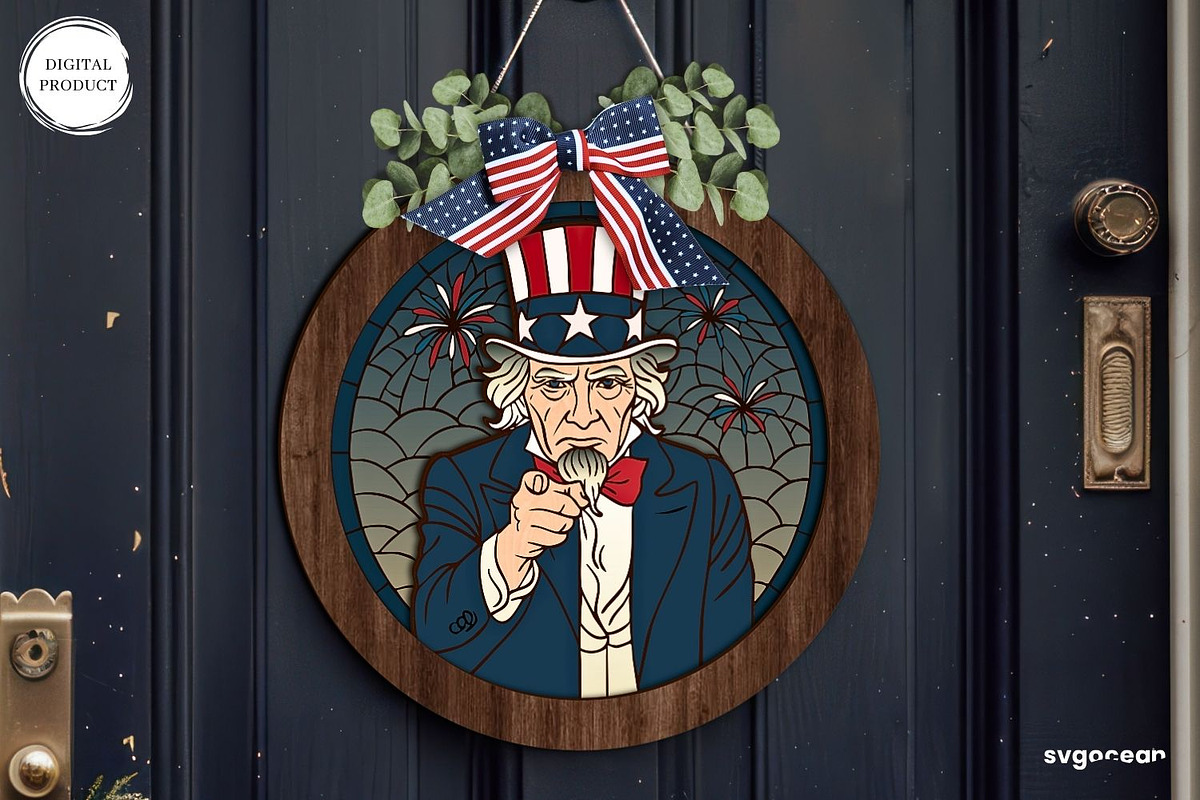 Patriotic Door Sign Bundle, a Decorative Illustration by svgocean (Photo 5 of 16)