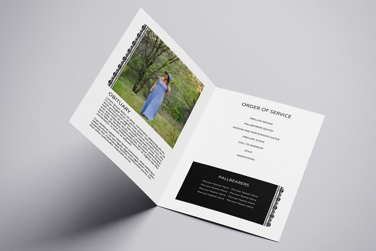 Funeral Program Template, a Brochure Template by retrographix (Photo 2 of 4)