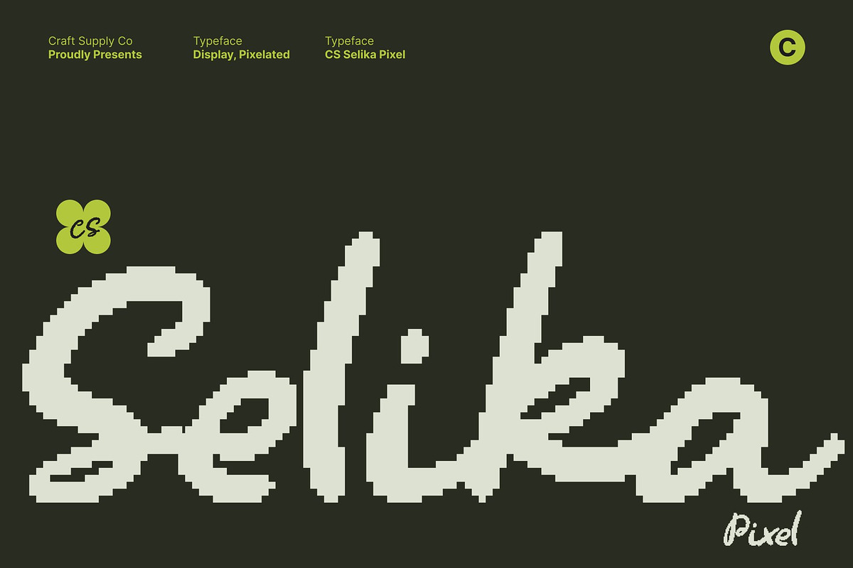 CS Selika Pixel, a Script Font by Craft Supply Co. (Photo 1 of 8)