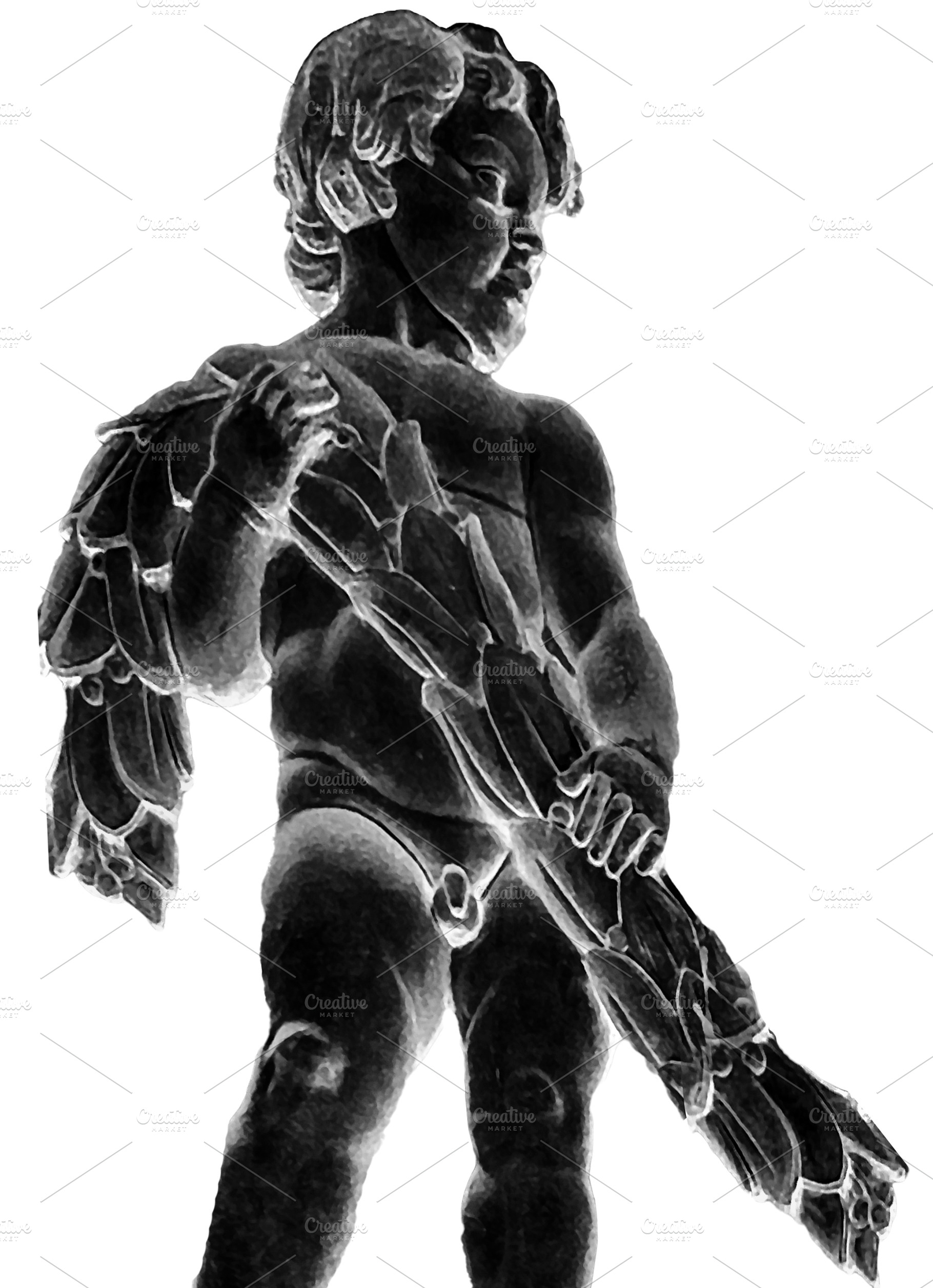 Artistic boy angel sculpture isolated photo, a Person Photo by DanFLCreativo