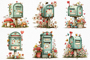 Whimsical Spring Mailbox Clipart, an Illustration by Craft Nest (Thumbnail 4 of 11)