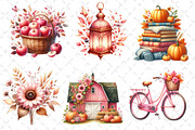 Pink Autumn Fall Clipart, an Illustration by Dream Creation (Thumbnail 2 of 6)