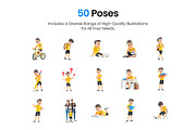Cartoon Boy – Set of 50 Poses, a Person Illustration by 3DMask (Thumbnail 3 of 6)
