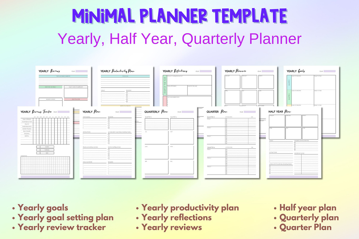 2026-2027 Minimal Planner Template, a Print Template by Adalin Shop (Photo 4 of 12)