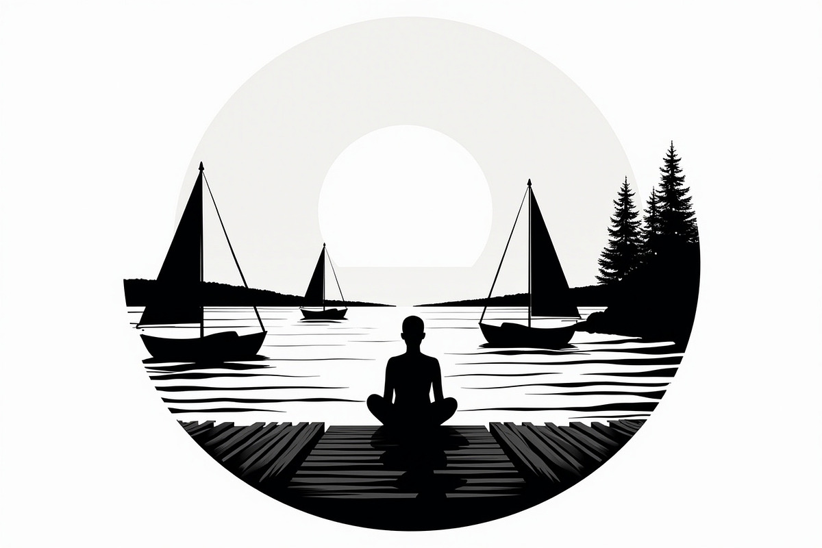 Lake Meditation & Sailing Set, an Illustration by BIPLOB EXPERT (Photo 4 of 9)