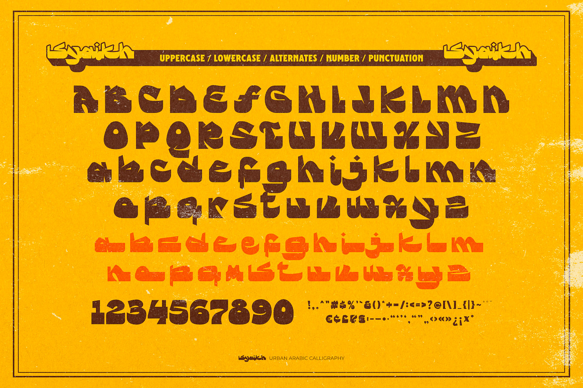 Syaikh - Urban Arabic Calligraphy, a Symbol Font by ikiiko (Photo 6 of 7)