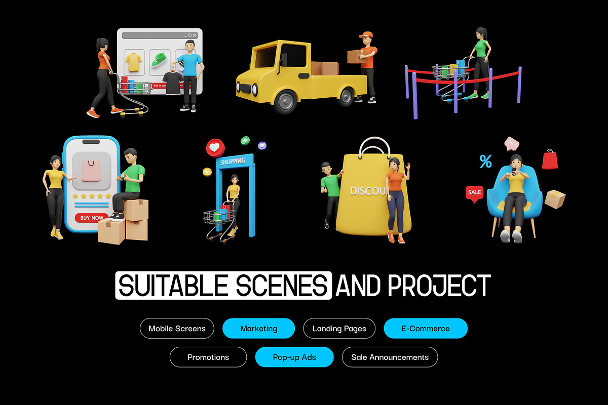 3D Ecommerce Illustrations, an Object 3D Model by Vectors Market (Photo 3 of 8)