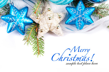 Christmas decorations on white stock photo, a Holiday Photo by eleana