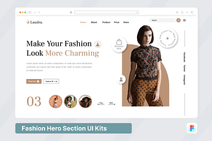 Laudra - Fashion Hero Header, an UI Kit Template by SquidPixey