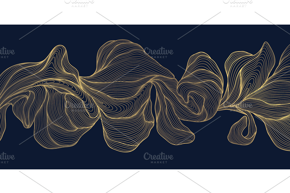Flowers and Leaves Line Luxury Art, a Pattern Graphic by Marylia (Photo 8 of 27)