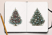 Whimsical Christmas Tree Clipart, a Seasonal Illustration by Canvas Craft (Thumbnail 8 of 10)