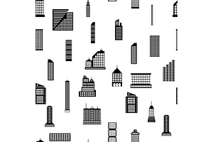 Seamless Buildings Megapolis Pattern