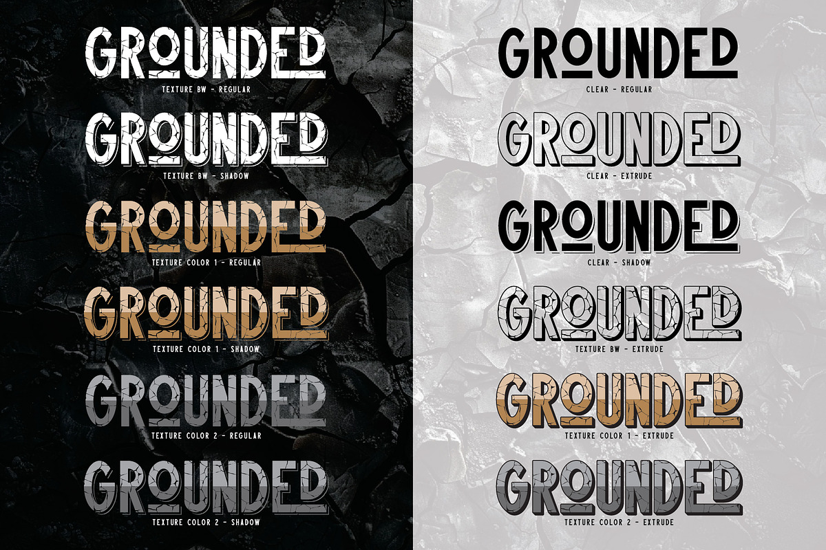 Grounded Cracked Font Family, a Sans Serif Font by JumboDesign (Photo 4 of 7)