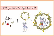 Watercolor Wreath & Woodland Friends, an Illustration by VianneArt (Thumbnail 5 of 5)