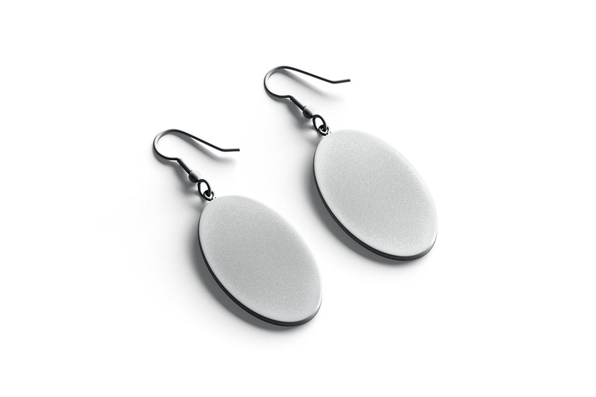 White Oval Earring Jewelry 3D Model, an Object 3D Model by rebrandy (Photo 9 of 9)