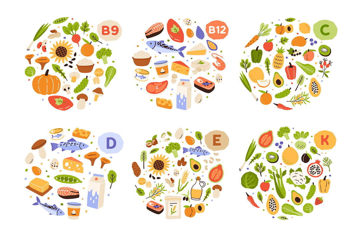 Food products, vitamin groups set, a Food Illustration by Good Studio (Photo 5 of 19)