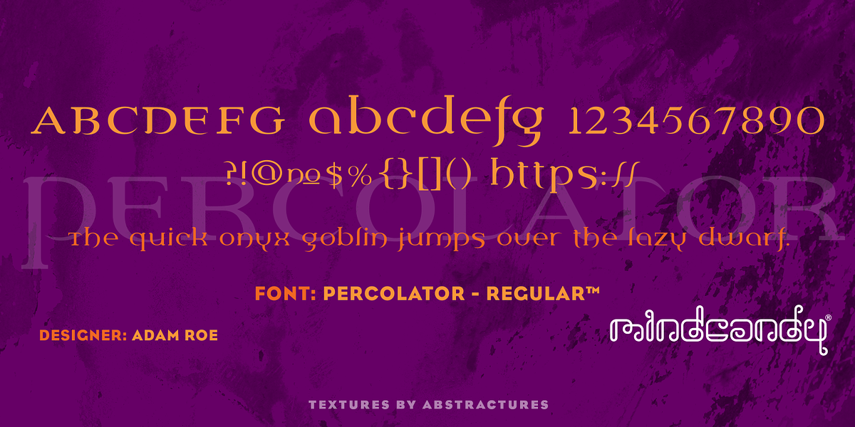 Percolator™, a Font by MINDCANDY (Photo 1 of 4)