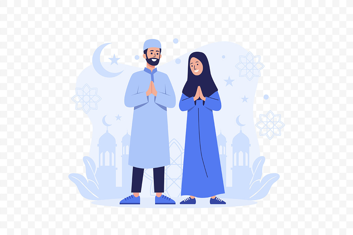 Cheerful Muslim Family Eid Mubarak, a Person Illustration by Partikusi Design (Photo 3 of 3)