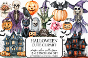 Cute Halloween Clipart Bundle, an Illustration by Libby Wishes (Thumbnail 1 of 6)