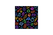 Neon Halloween Patterns Backgrounds, a Pattern Graphic by PcuDesigns Illustrations (Thumbnail 3 of 3)