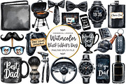 Classic Black Father's Day Clipart, an Illustration by OK Design (Thumbnail 1 of 5)