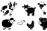 Cute Farm Animal Silhouette Bundle, an Illustration by hafijul (Thumbnail 11 of 51)